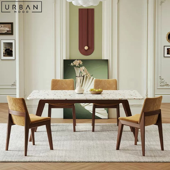 DESCARTE Modern Terrazzo Dining Table Retro Design - URBANMOOD