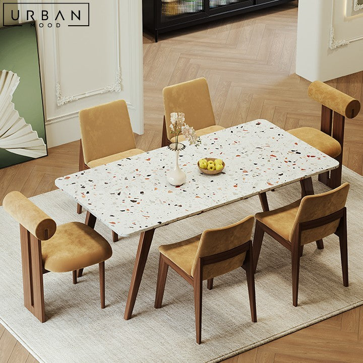 DESCARTE Modern Terrazzo Dining Table Retro Design - URBANMOOD