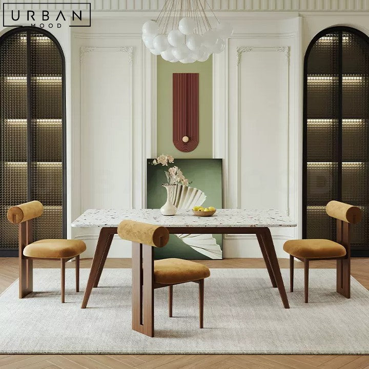 DESCARTE Modern Terrazzo Dining Table Retro Design - URBANMOOD