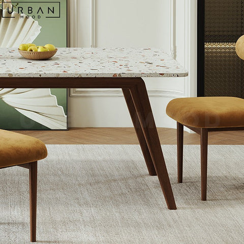 DESCARTE Modern Terrazzo Dining Table Retro Design - URBANMOOD