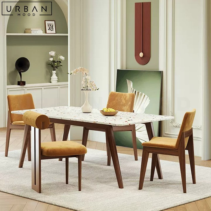 DESCARTE Modern Terrazzo Dining Table Retro Design - URBANMOOD