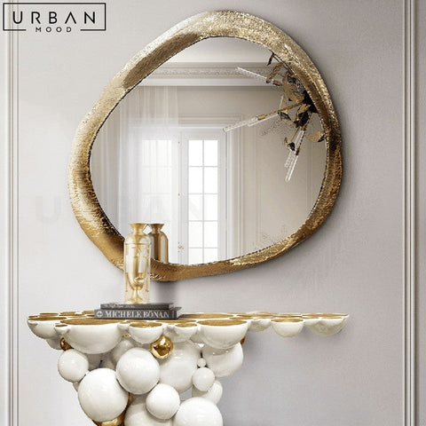 ECKER Gold Accent Wall Mirror Classic Contemporary Design - URBANMOOD