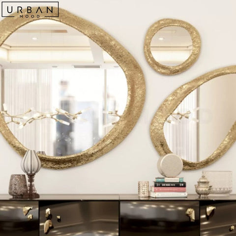 ECKER Gold Accent Wall Mirror Classic Contemporary Design - URBANMOOD