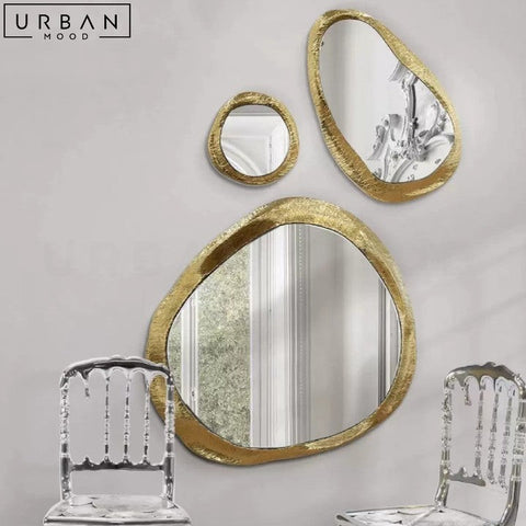 ECKER Gold Accent Wall Mirror Classic Contemporary Design - URBANMOOD