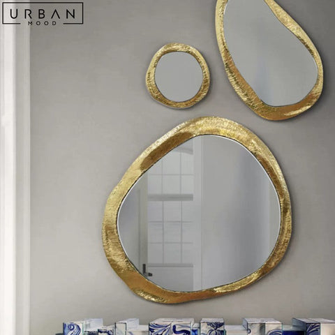 ECKER Gold Accent Wall Mirror Classic Contemporary Design - URBANMOOD