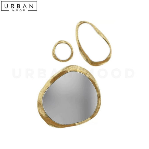 ECKER Gold Accent Wall Mirror Classic Contemporary Design - URBANMOOD