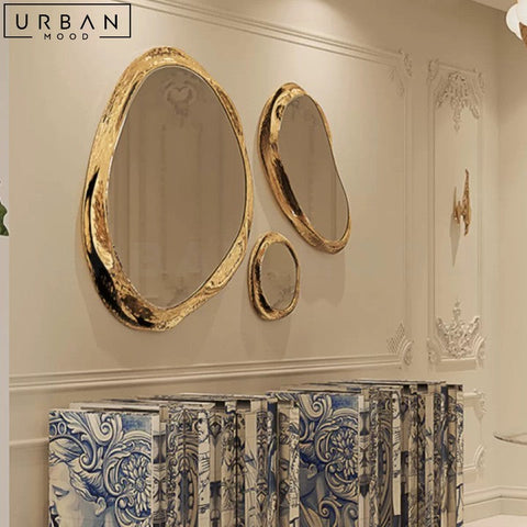 ECKER Gold Accent Wall Mirror Classic Contemporary Design - URBANMOOD