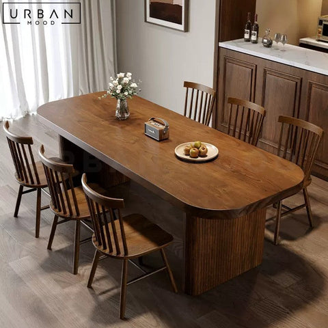 EDENY Rustic Pine Wood Dining Table Sturdy Centerpiece - URBANMOOD
