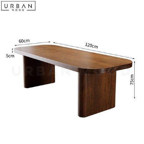 EDENY Rustic Pine Wood Dining Table Sturdy Centerpiece - URBANMOOD