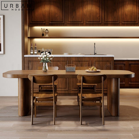 EDENY Rustic Pine Wood Dining Table Sturdy Centerpiece - URBANMOOD
