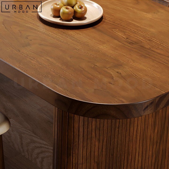 EDENY Rustic Pine Wood Dining Table Sturdy Centerpiece - URBANMOOD