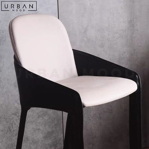 EGLI Modern Leather Bar Stool Sleek Metal Frame - URBANMOOD