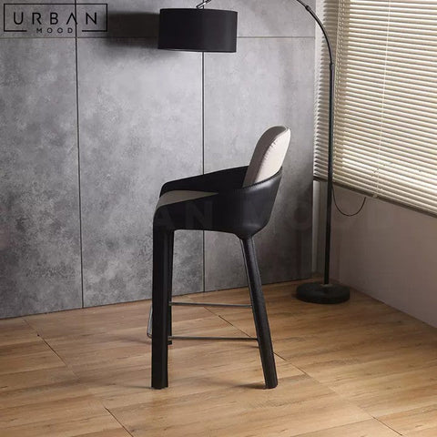 EGLI Modern Leather Bar Stool Sleek Metal Frame - URBANMOOD