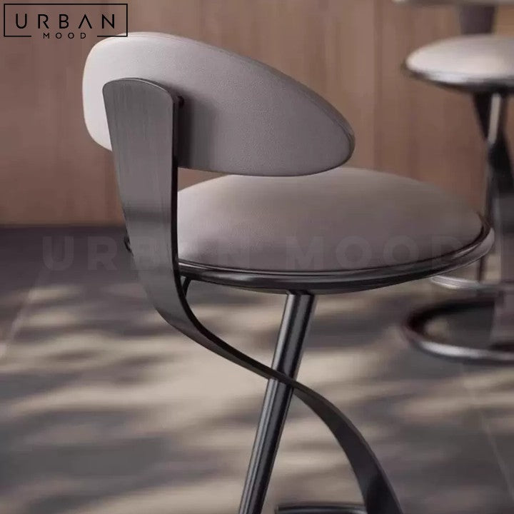 ELAROSE Modern Stainless Steel Bar Stool with Faux Leather - URBANMOOD
