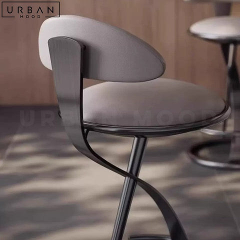 ELAROSE Modern Stainless Steel Bar Stool with Faux Leather - URBANMOOD