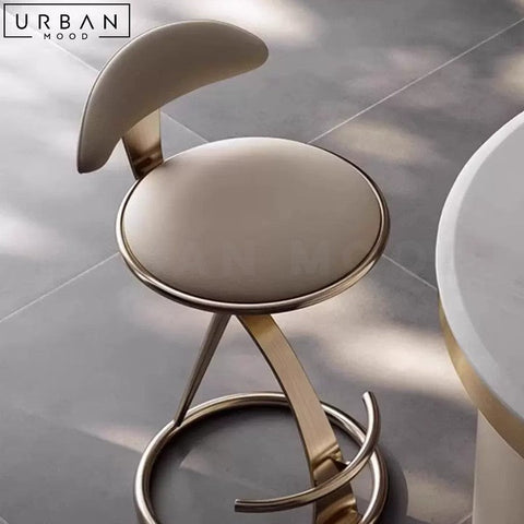 ELAROSE Modern Stainless Steel Bar Stool with Faux Leather - URBANMOOD