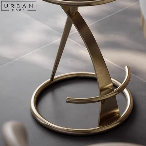 ELAROSE Modern Stainless Steel Bar Stool with Faux Leather - URBANMOOD