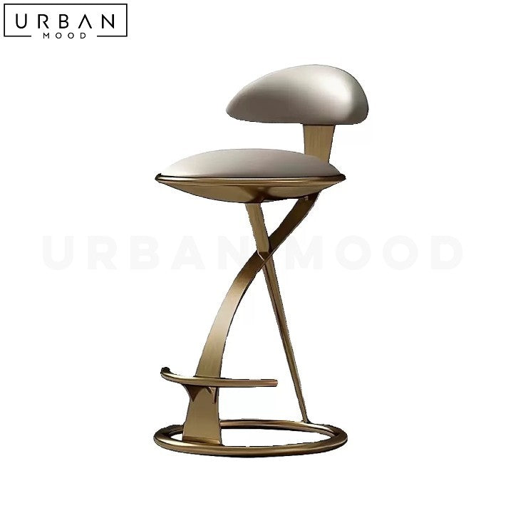 ELAROSE Modern Stainless Steel Bar Stool with Faux Leather - URBANMOOD