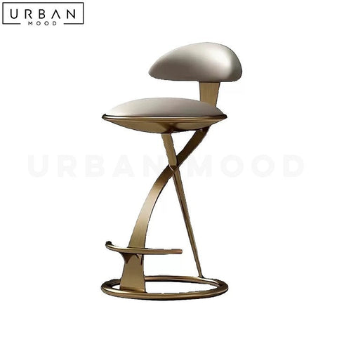 ELAROSE Modern Stainless Steel Bar Stool with Faux Leather - URBANMOOD