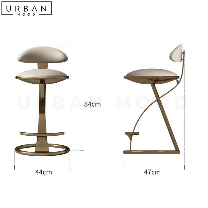 ELAROSE Modern Stainless Steel Bar Stool with Faux Leather - URBANMOOD