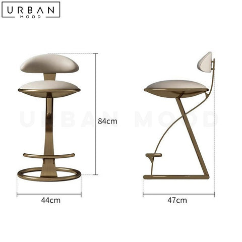 ELAROSE Modern Stainless Steel Bar Stool with Faux Leather - URBANMOOD