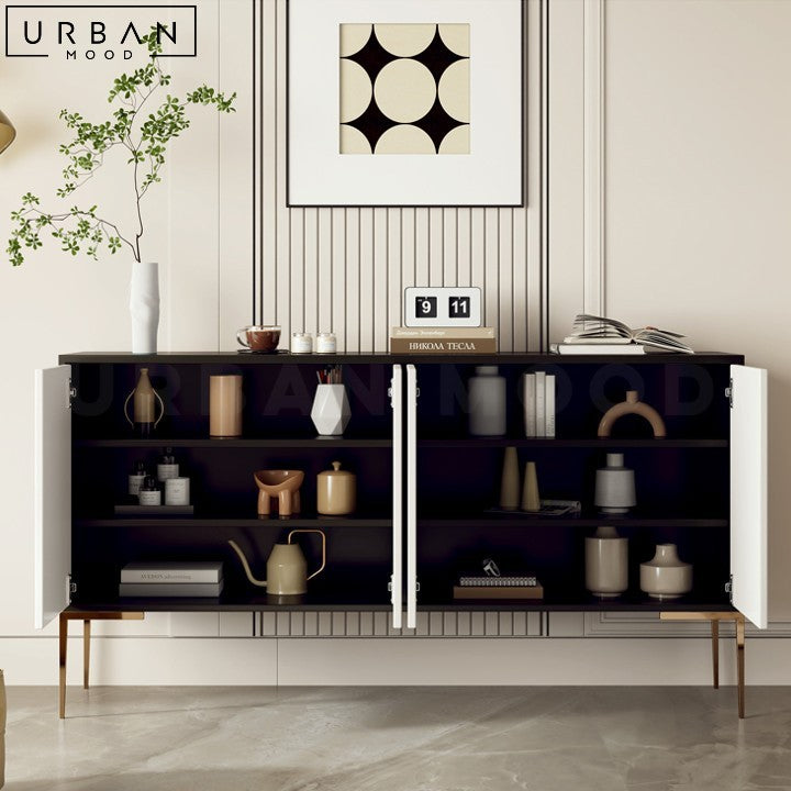 ELIEN Modern Wooden Sideboard with Iron Accents - URBANMOOD