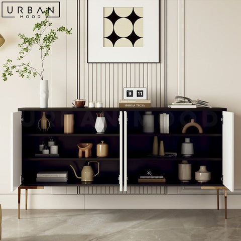 ELIEN Modern Wooden Sideboard with Iron Accents - URBANMOOD