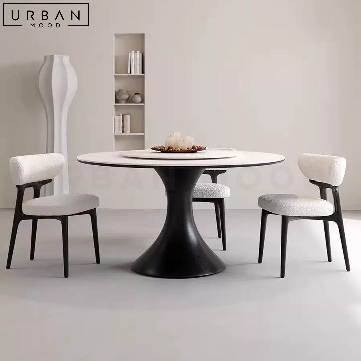 ELISABETH Modern Ash Wood Boucle Dining Chair - URBANMOOD