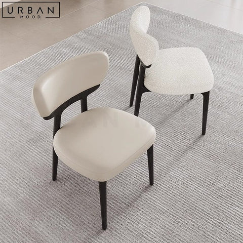 ELISABETH Modern Ash Wood Boucle Dining Chair - URBANMOOD