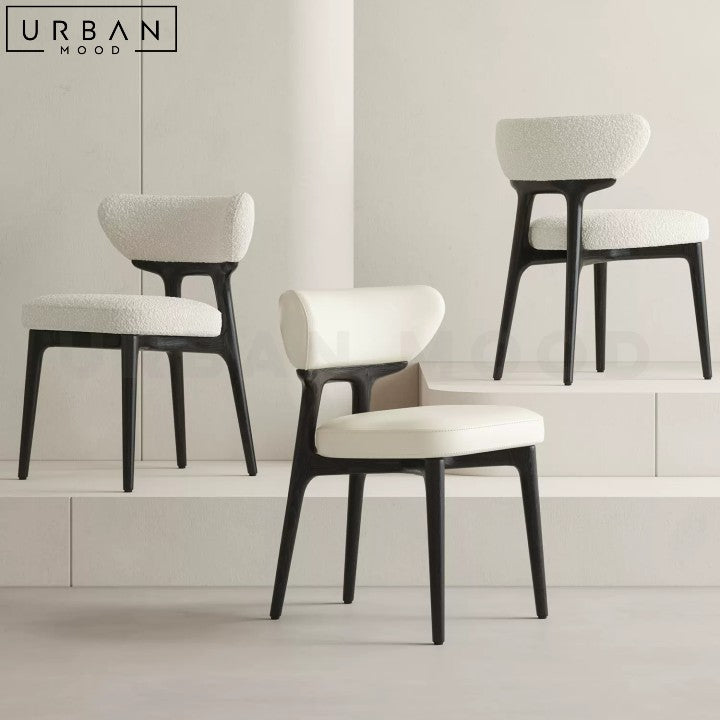 ELISABETH Modern Ash Wood Boucle Dining Chair - URBANMOOD