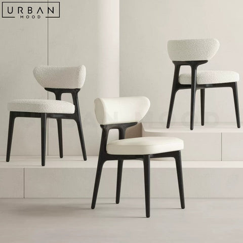 ELISABETH Modern Ash Wood Boucle Dining Chair - URBANMOOD