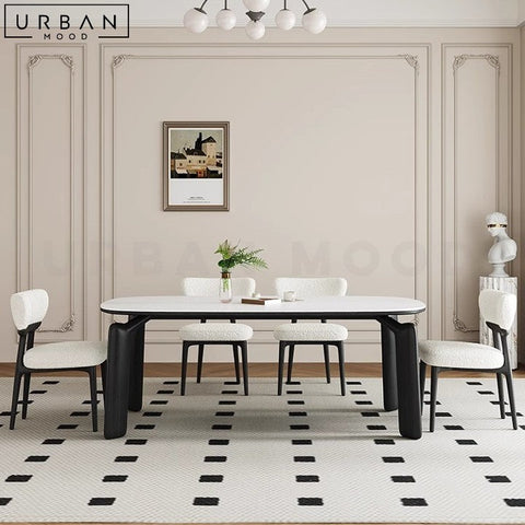 ELISABETH Modern Ash Wood Boucle Dining Chair - URBANMOOD