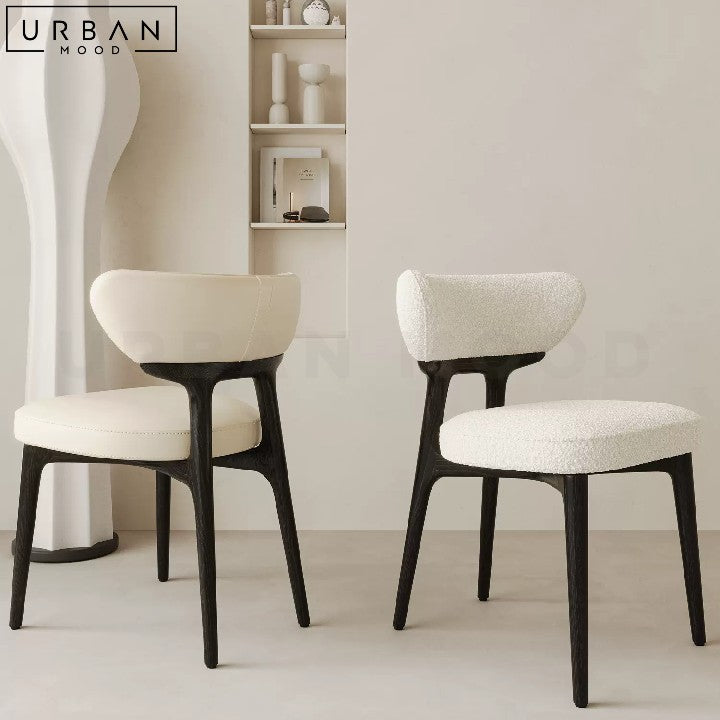 ELISABETH Modern Ash Wood Boucle Dining Chair - URBANMOOD