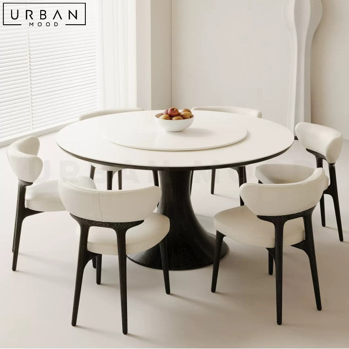 ELISABETH Modern Ash Wood Boucle Dining Chair - URBANMOOD