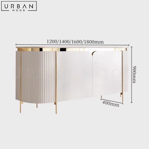 ELIS Modern Sintered Stone Sideboard with Gold Trims - URBANMOOD
