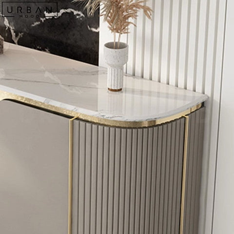ELIS Modern Sintered Stone Sideboard with Gold Trims - URBANMOOD