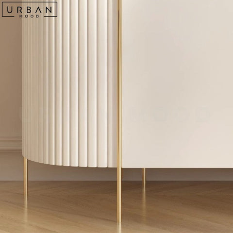 ELIS Modern Sintered Stone Sideboard with Gold Trims - URBANMOOD