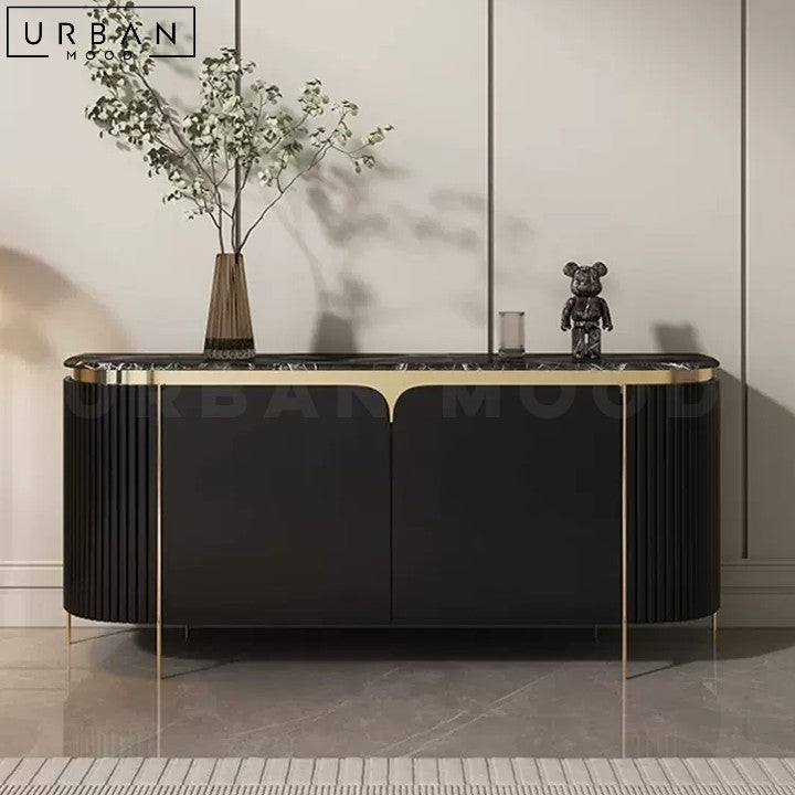 ELIS Modern Sintered Stone Sideboard with Gold Trims - URBANMOOD