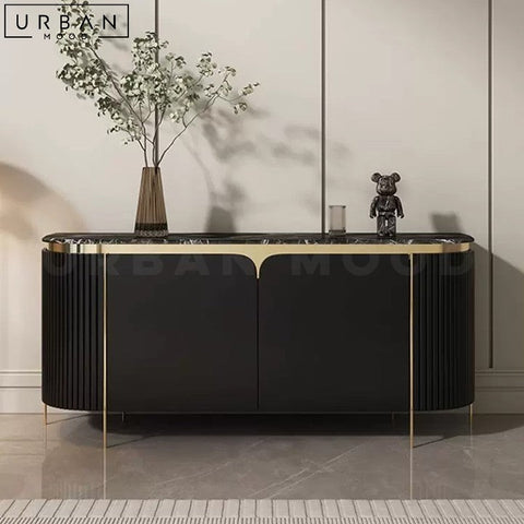 ELIS Modern Sintered Stone Sideboard with Gold Trims - URBANMOOD