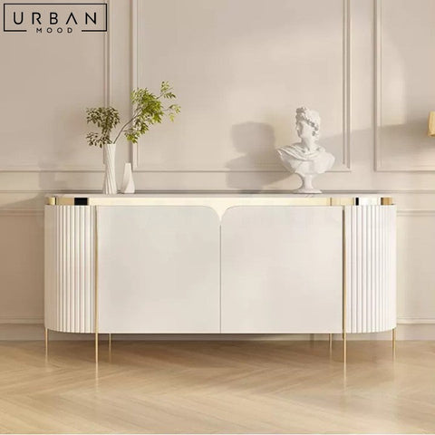 ELIS Modern Sintered Stone Sideboard with Gold Trims - URBANMOOD