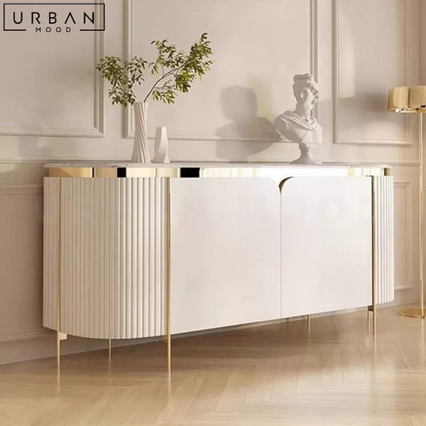 ELIS Modern Sintered Stone Sideboard with Gold Trims - URBANMOOD