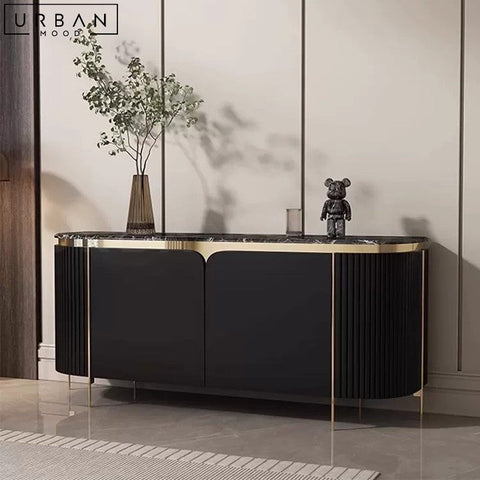 ELIS Modern Sintered Stone Sideboard with Gold Trims - URBANMOOD