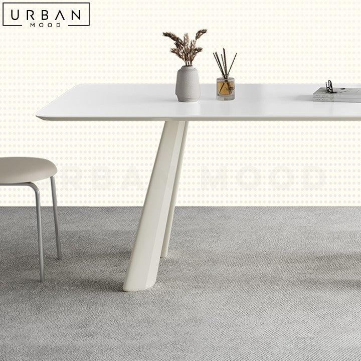 ENDY Japandi Sintered Stone Dining Table with Metal Legs - URBANMOOD