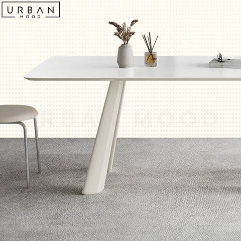 ENDY Japandi Sintered Stone Dining Table with Metal Legs - URBANMOOD