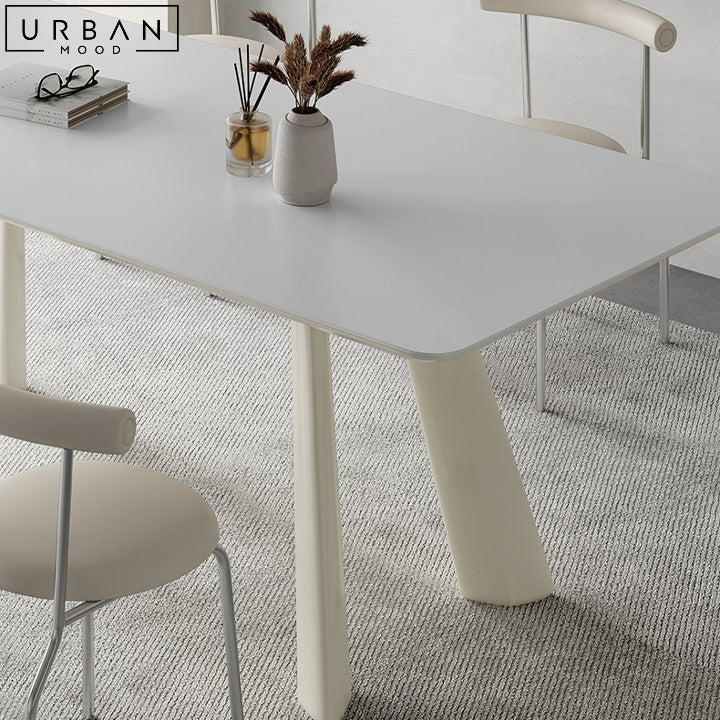 ENDY Japandi Sintered Stone Dining Table with Metal Legs - URBANMOOD