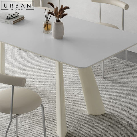 ENDY Japandi Sintered Stone Dining Table with Metal Legs - URBANMOOD