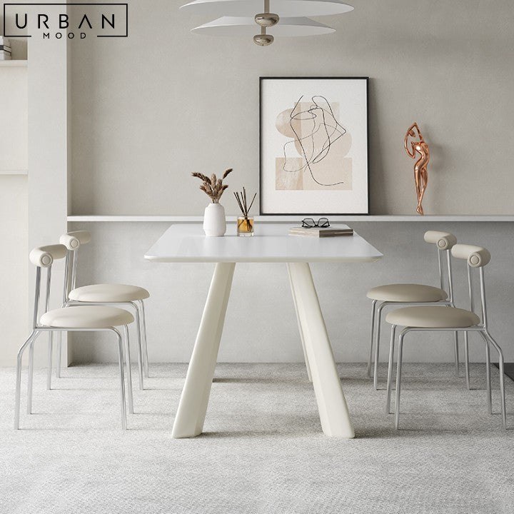 ENDY Japandi Sintered Stone Dining Table with Metal Legs - URBANMOOD