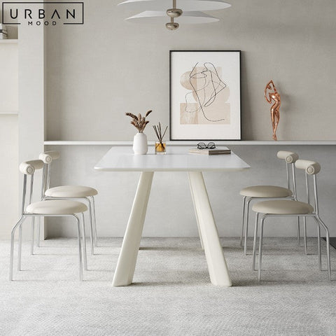ENDY Japandi Sintered Stone Dining Table with Metal Legs - URBANMOOD