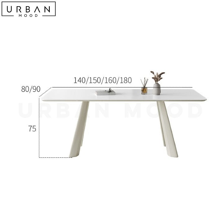 ENDY Japandi Sintered Stone Dining Table with Metal Legs - URBANMOOD