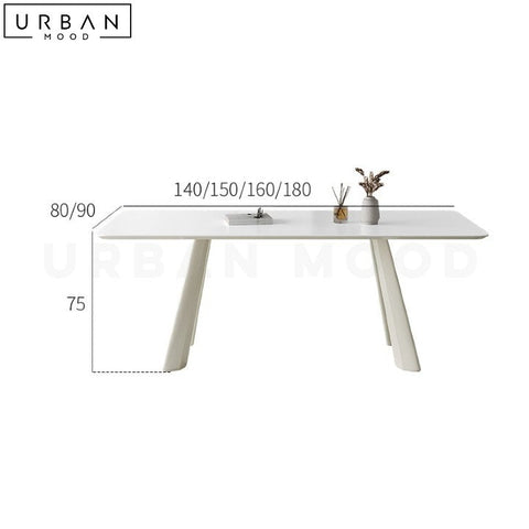 ENDY Japandi Sintered Stone Dining Table with Metal Legs - URBANMOOD